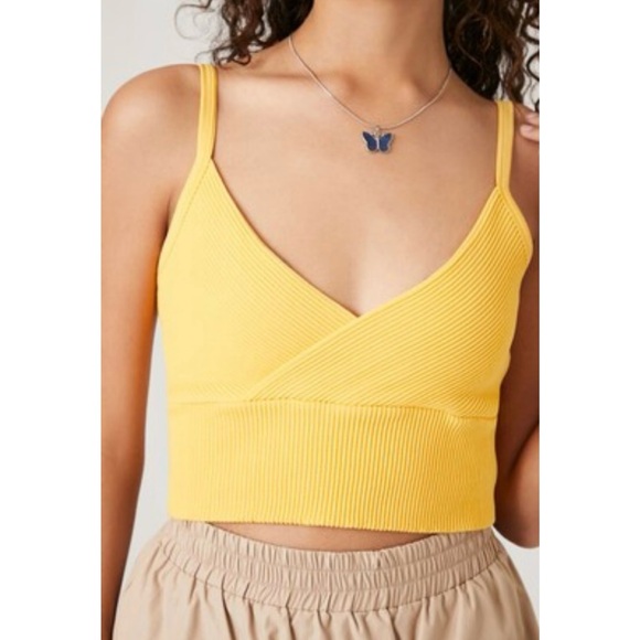 Forever 21 Seamless Surplice Cropped Cami | Size S/M - Picture 2 of 8